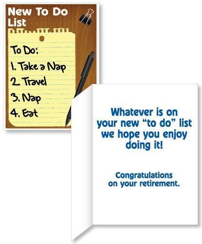 Giant 18" x 24" Retirement To Do List Card (Stock Design)