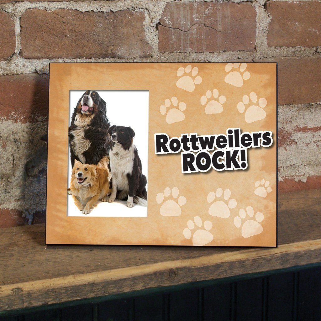 Rottweilers Rock Dog Picture Frame - Holds 4x6 picture