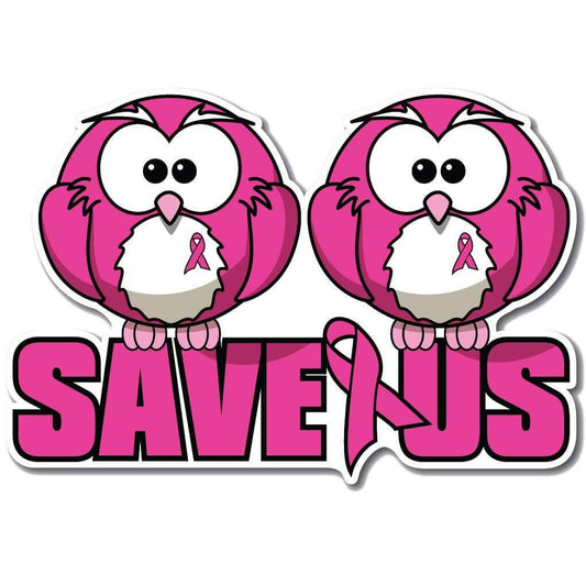 Breast Cancer Awareness 'Save Us' Pink Ribbon Yard Sign - FREE SHIPPING