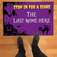 stop in for a scare doormat