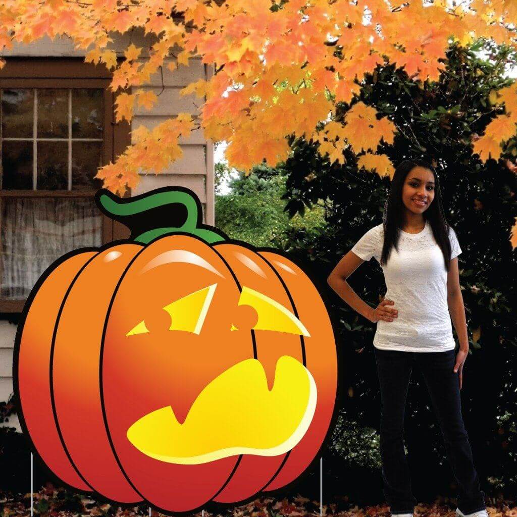 44" Scared Jack O' Lantern (Pumpkin) Halloween Yard Decoration - FREE SHIPPING