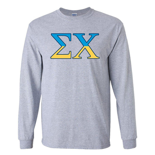 Sigma Chi Long Sleeve T-shirt Greek Letters Design - FREE SHIPPING