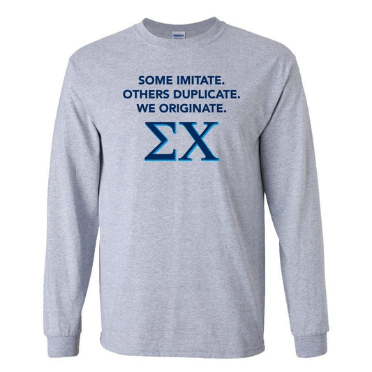 Sigma Chi Long Sleeve T-shirt "Imitate, Duplicate, Originate" - FREE SHIPPING