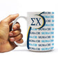 Sigma Chi 15oz Coffee Mug “ Greek Letters and Logo Pattern