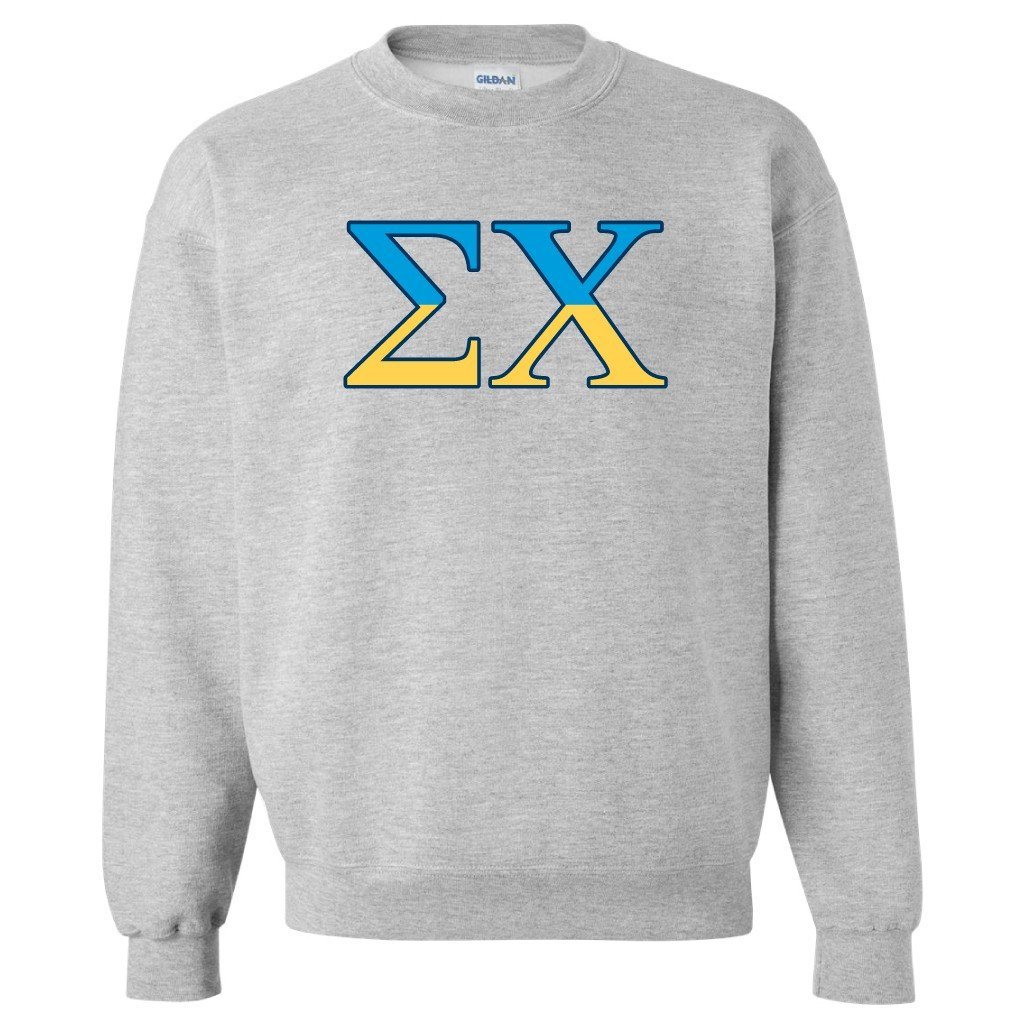 Sigma Chi Sport Gray Crewneck Sweatshirt Greek Letters FREE SHIPPING