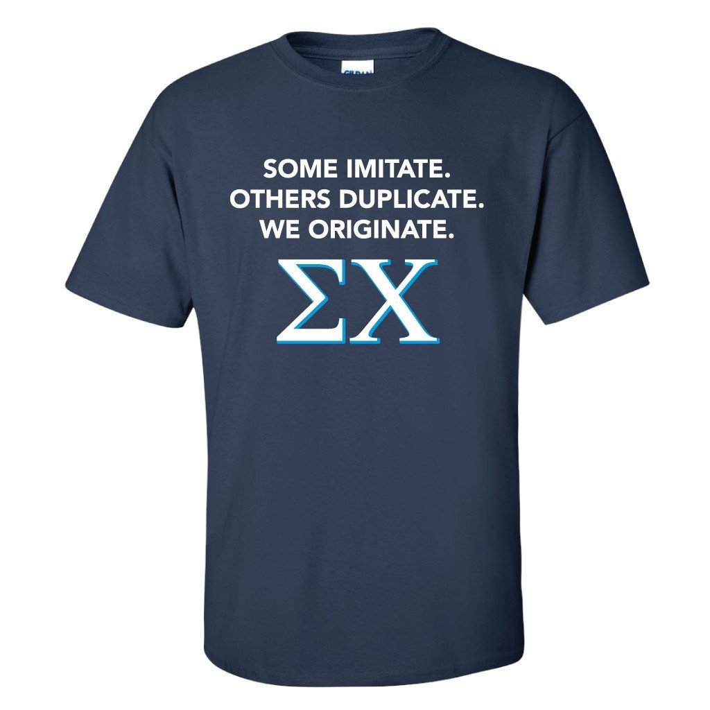 Sigma Chi Navy Blue Standard T-Shirt - Some Imitate, Others Duplicate - FREE SHIPPING