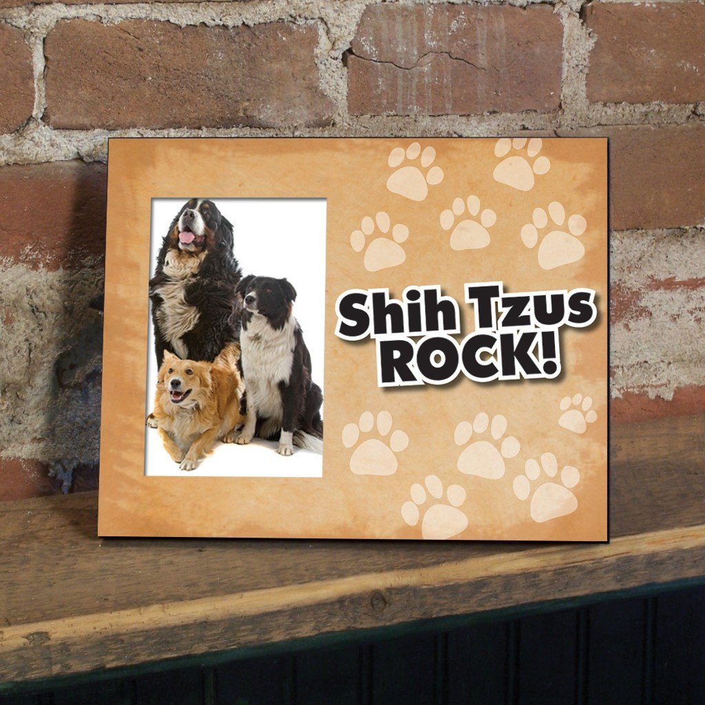 Shih Tzus Rock Dog Picture Frame - Holds 4x6 picture