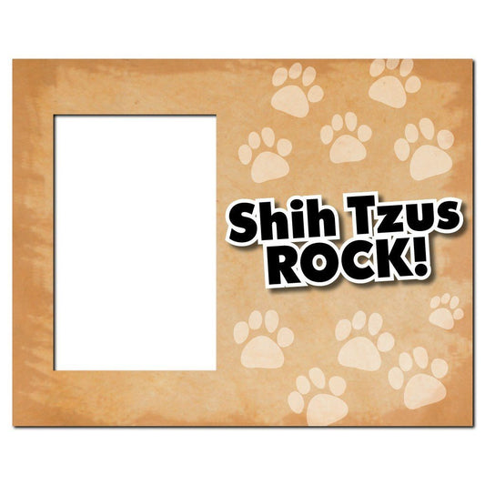 Shih Tzus Rock Dog Picture Frame - Holds 4x6 picture