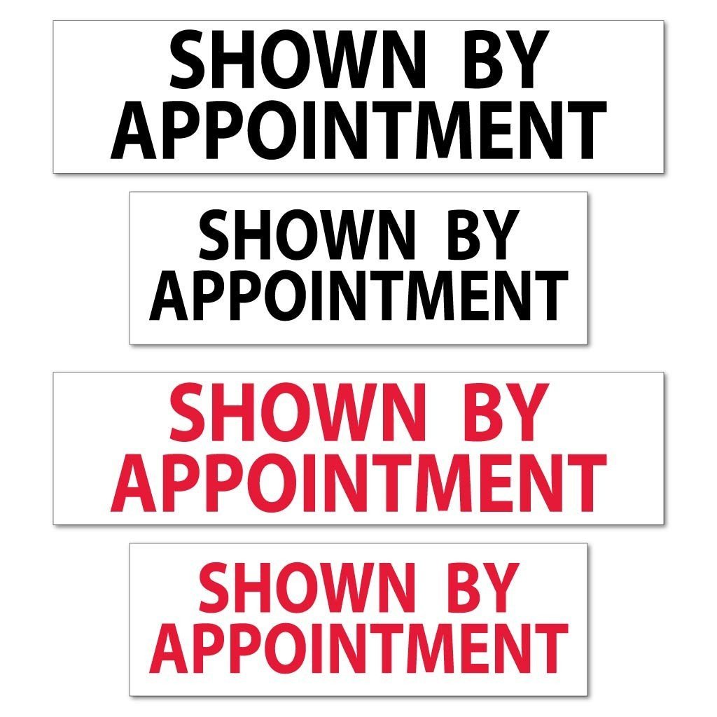 Shown By Appointment Real Estate Yard Sign Rider Set - FREE SHIPPING