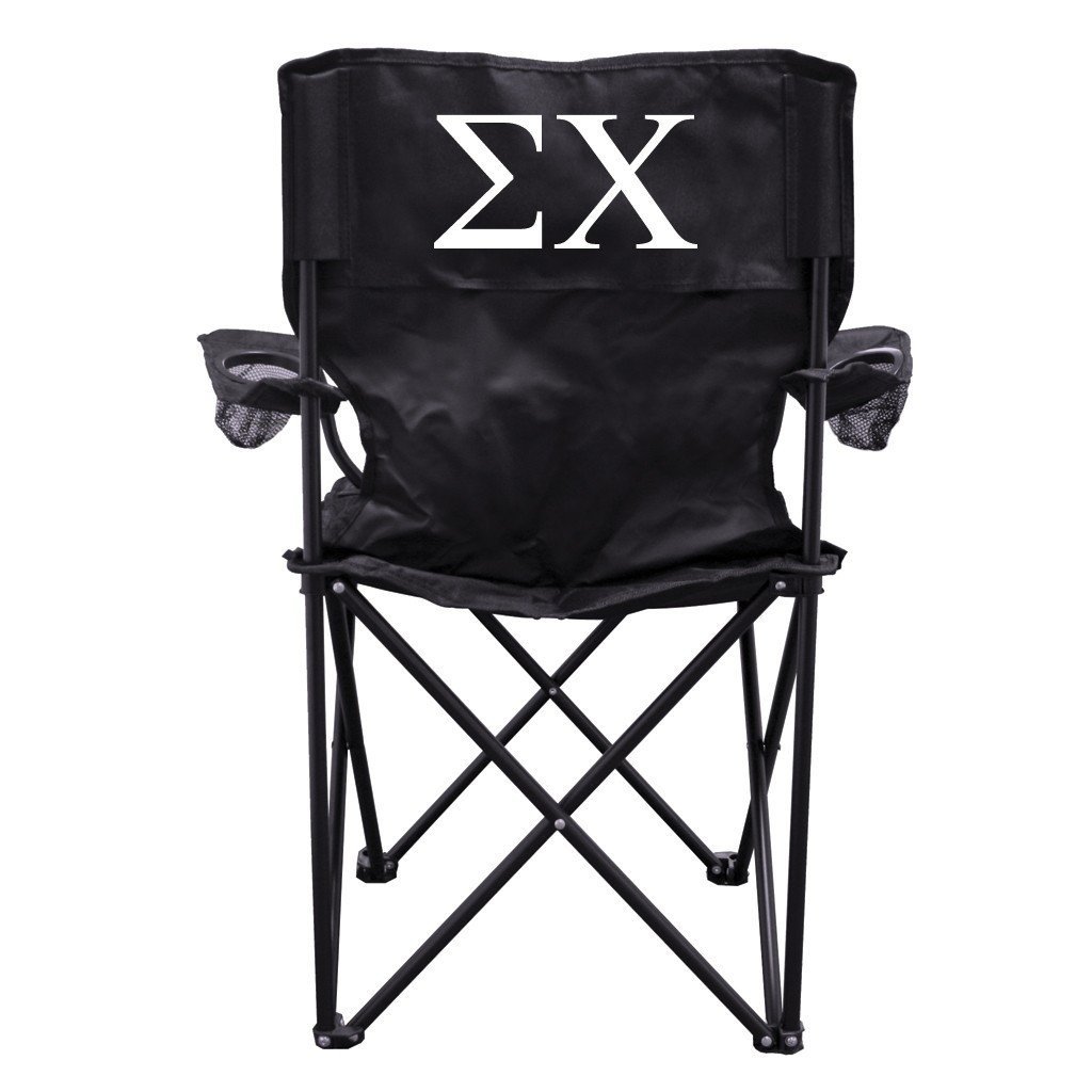 Sigma Chi Black Folding Camping Chair with Carry Bag