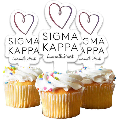 Sigma Kappa Cupcake Toppers - Officially Licensed