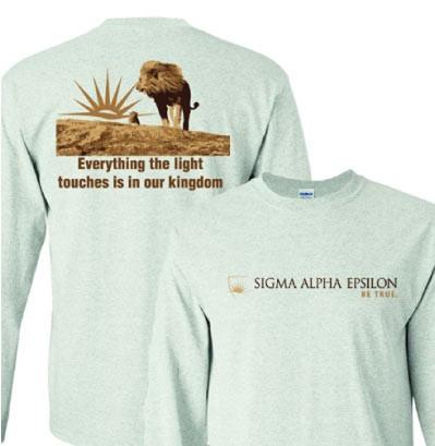 Sigma Alpha Epsilon- Everything the Light Touches Long Sleeve Tshirt - FREE SHIPPING