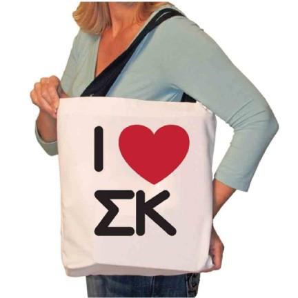 I Love Sigma Kappa Canvas Tote Bag