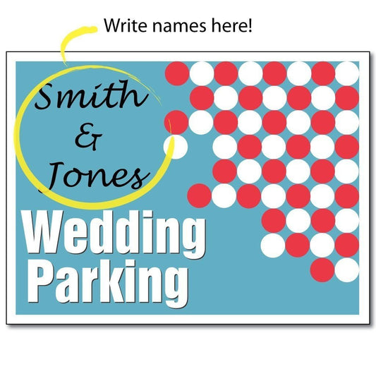 Wedding Parking Wedding Yard Sign with stakes - 18"x24" Corrugated Plastic - FREE SHIPPING