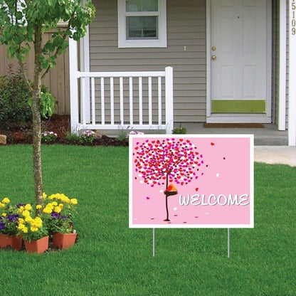Welcome Wedding Yard Sign with stakes - 18"x24" - FREE SHIPPING
