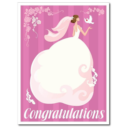 Congratulations Bride Wedding Sign w/EZ stakes - 18"x24" Yard Sign - FREE SHIPPING