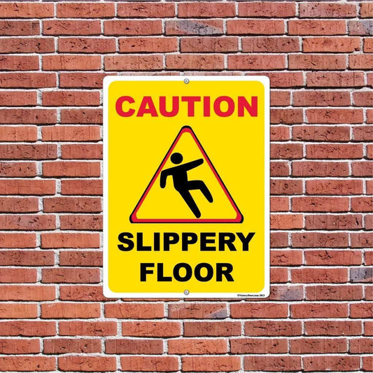 Slippery Floor Caution Sign or Sticker - #12