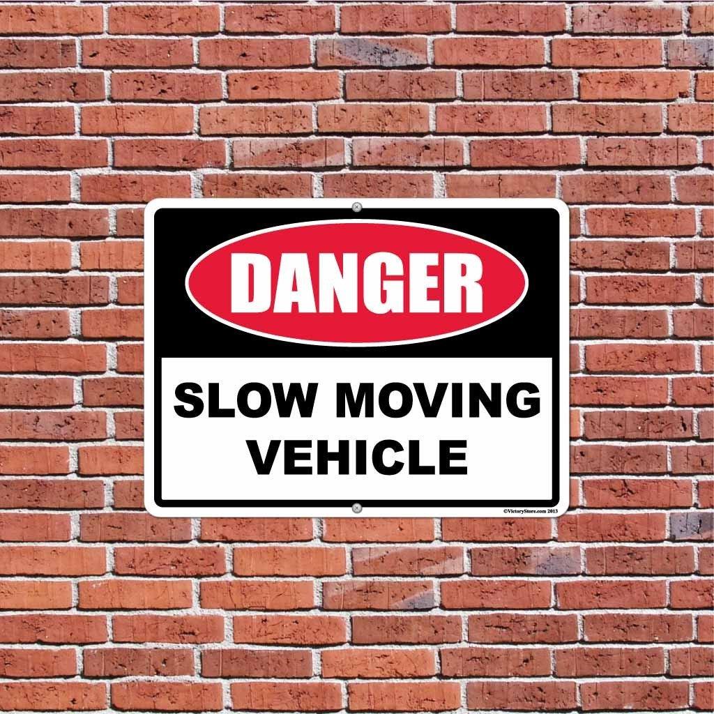 Slow Moving Vehicle Caution Sign or Sticker