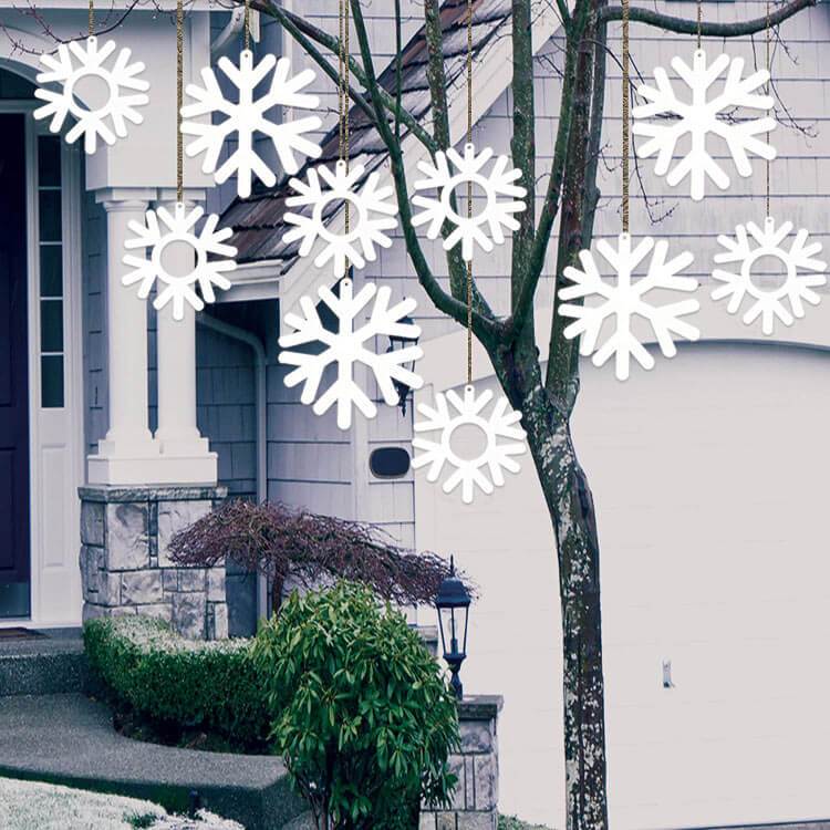 Hanging Snowflakes Yard Decoration Set of 10
