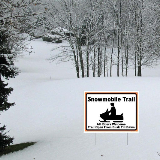 Snowmobile Trail Sign or Sticker - #8