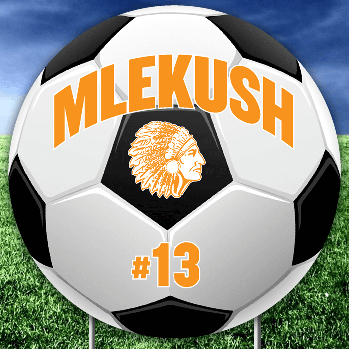 Custom Soccer Player Name, Number and Mascot Fence & Yard Signs