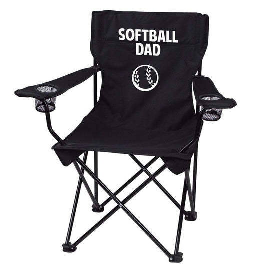 Softball Dad Black Folding Camping Chair with Carry Bag