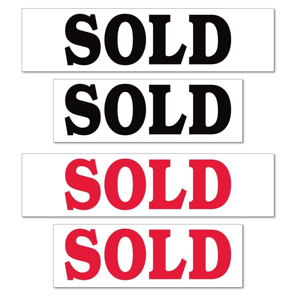 Rural Sold Sign Sold Sign Rider | Real Estate Sign Riders | Red or Black Text ...