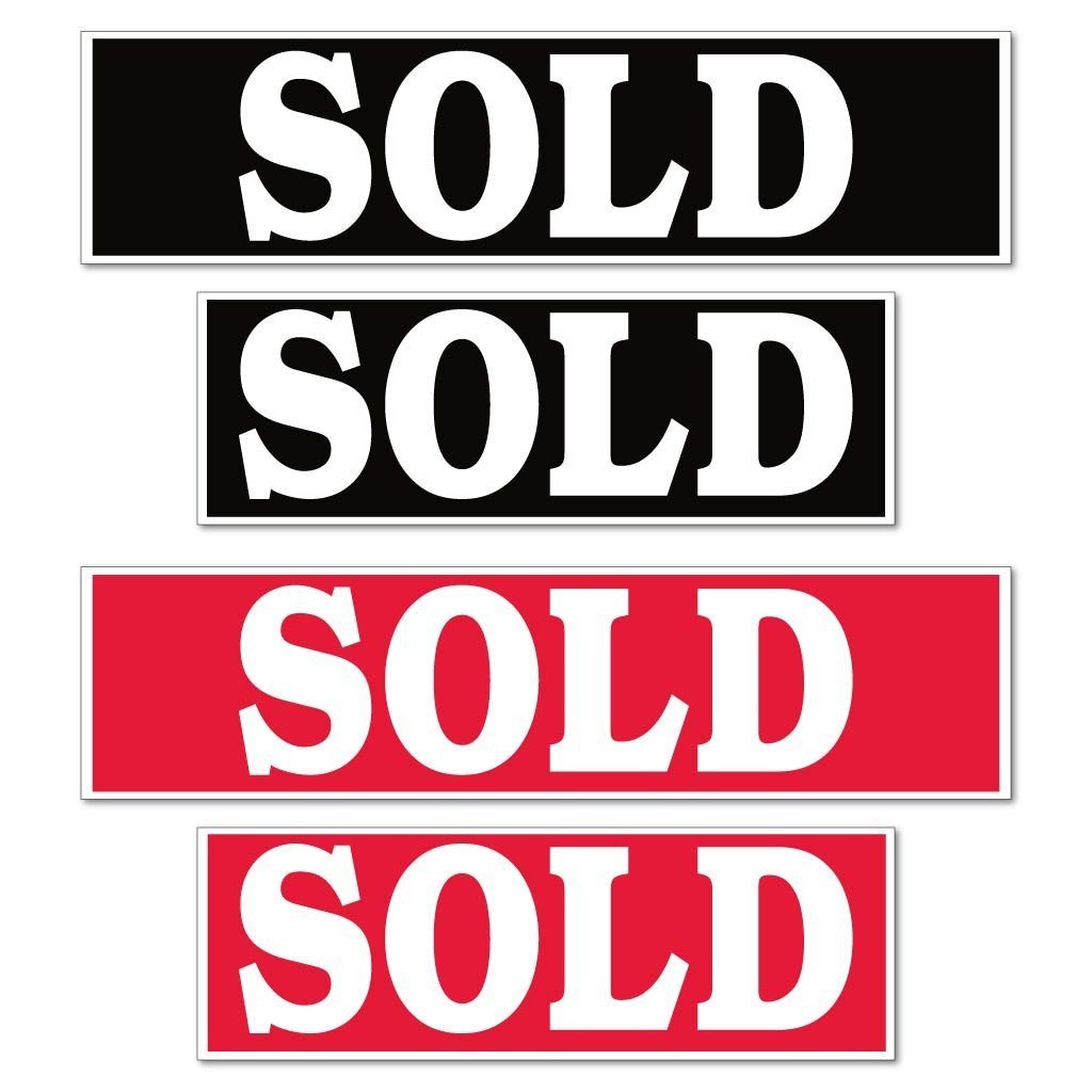 Sold Real Estate Yard Sign Rider Set - Reverse Imprint - FREE SHIPPING
