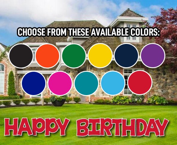 Solid Color 18" KG The Last Time Happy Birthday Yard Card 13 pc set