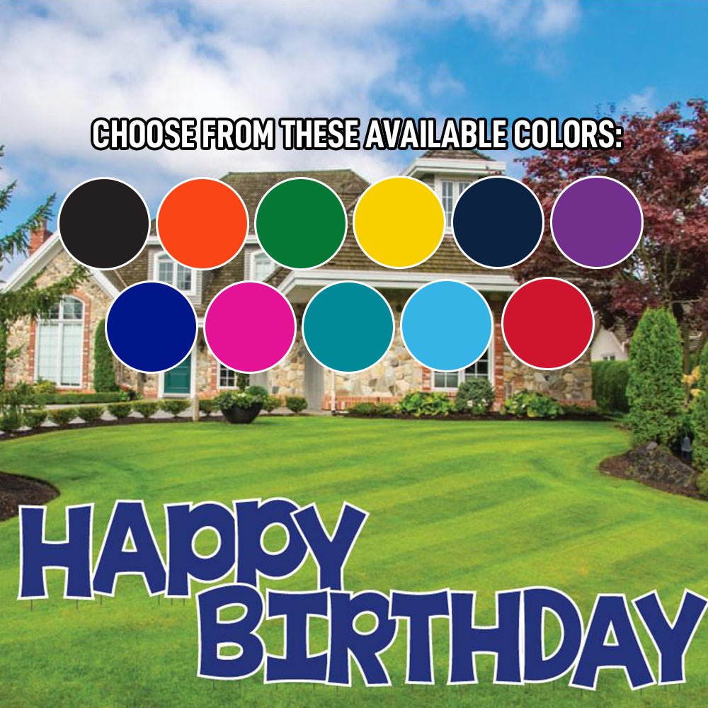 Solid Color 24" KG The Last Time Happy Birthday Yard Greeting 13 pc set