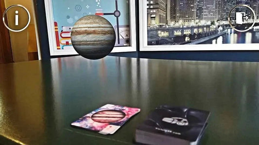 Space and Planets Augmented Reality Card Deck & Living in the Land Dinosaurs-AR Book - Bundle