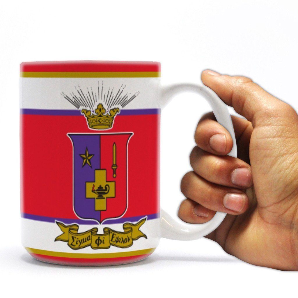 Sigma Phi Epsilon 15oz Coffee Mug “ Three Red Stripes