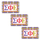 Sigma Phi Epsilon Ornament - Set of 3 Rectangle Shapes - FREE SHIPPING