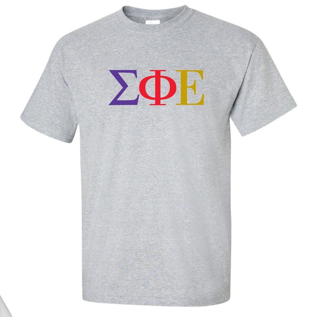 Sigma Phi Epsilon Standard T-Shirt - Greek Letters - FREE SHIPPING