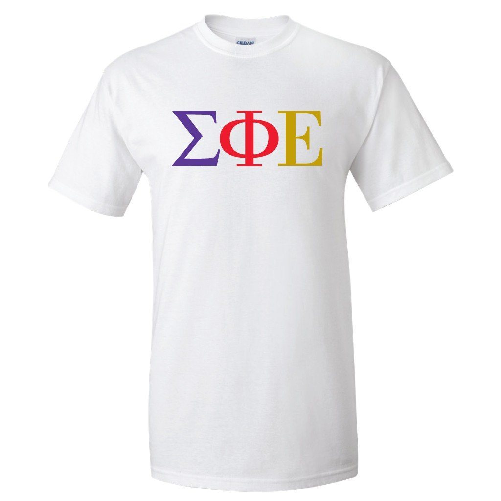 Sigma Phi Epsilon Standard T-Shirt - Greek Letters - FREE SHIPPING