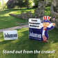 Uncle Sam with Waving Flag Yard Sign
