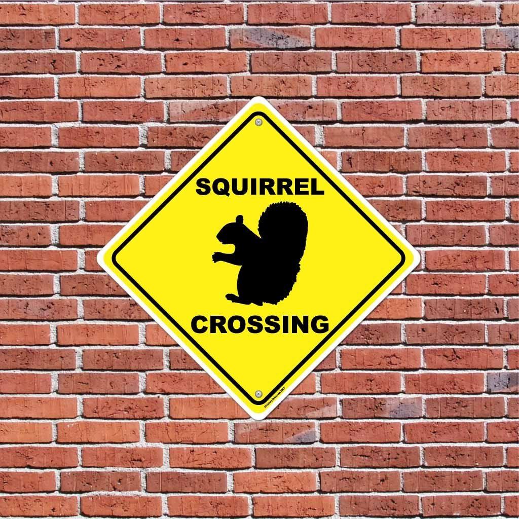 Squirrel Crossing Sign or Sticker