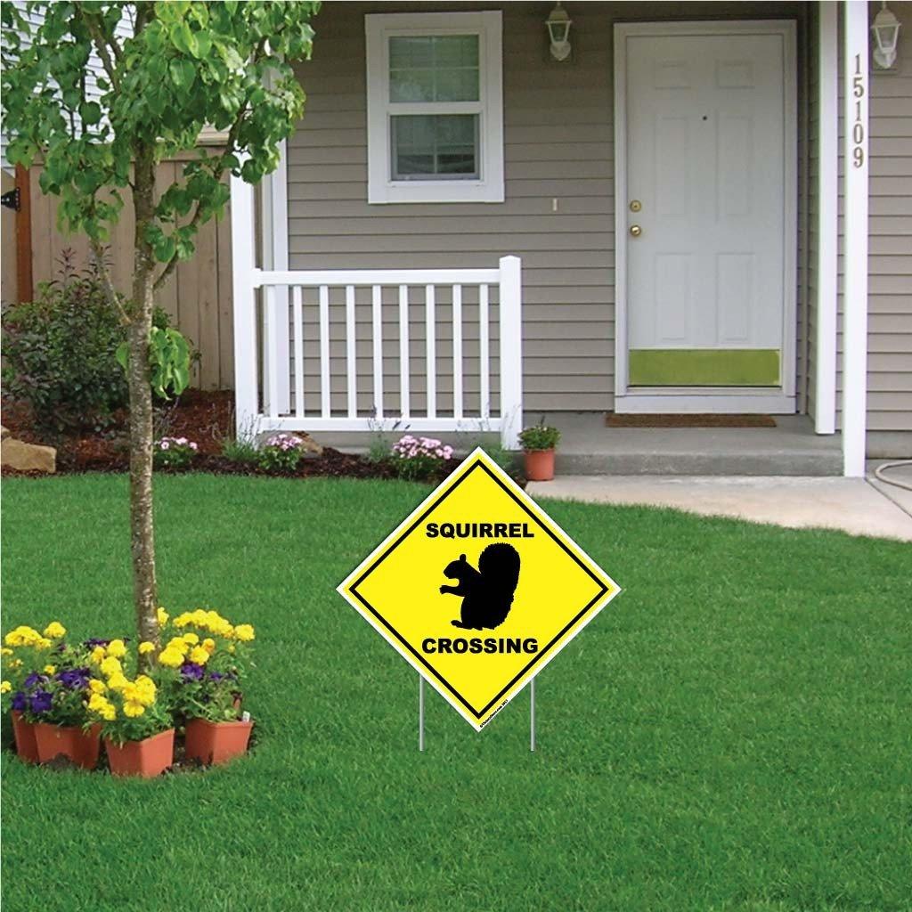 Squirrel Crossing Sign or Sticker