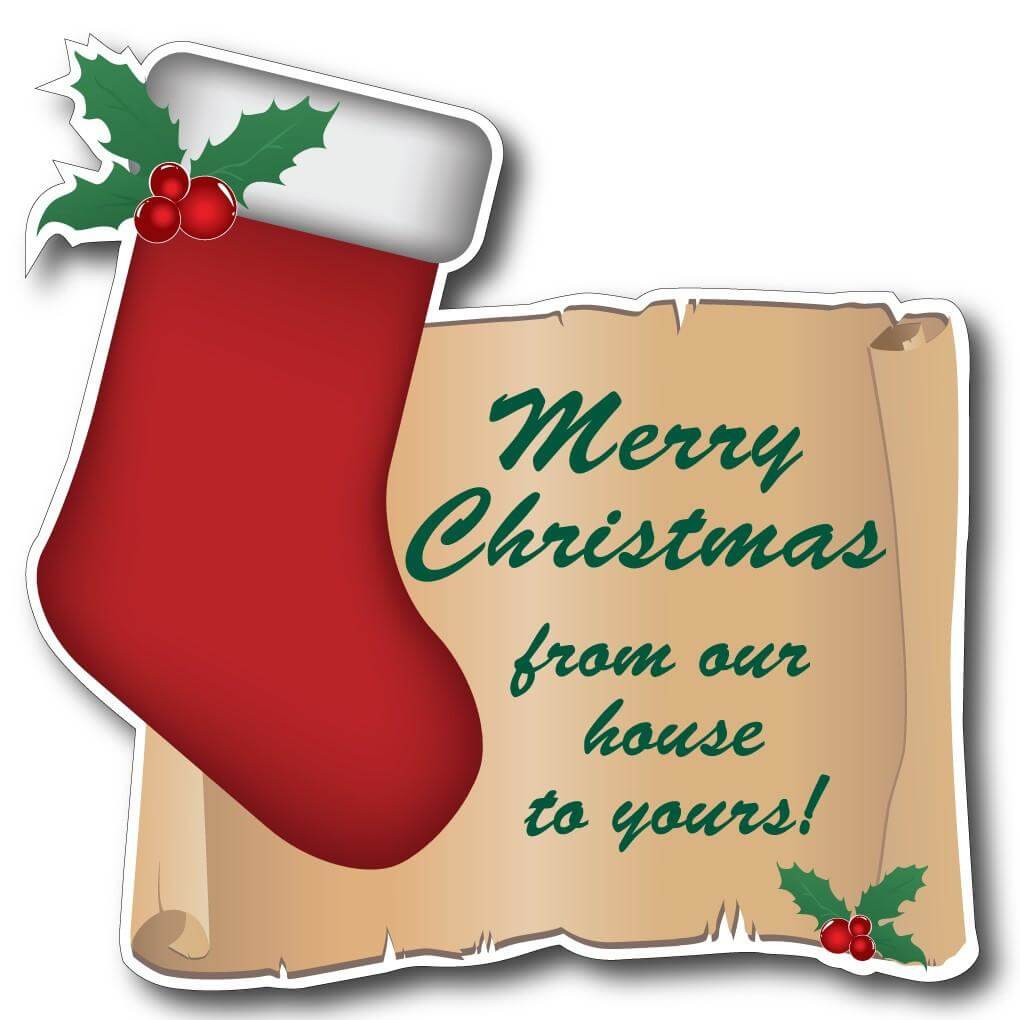 Christmas Stocking & Scroll Message Christmas Lawn Sign - FREE SHIPPING
