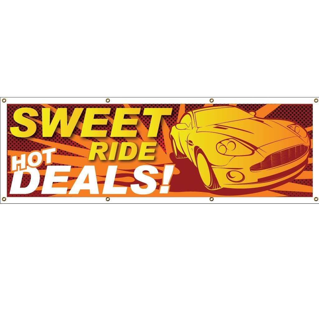 Sweet Ride, Hot Deals Vinyl Banner with Grommets