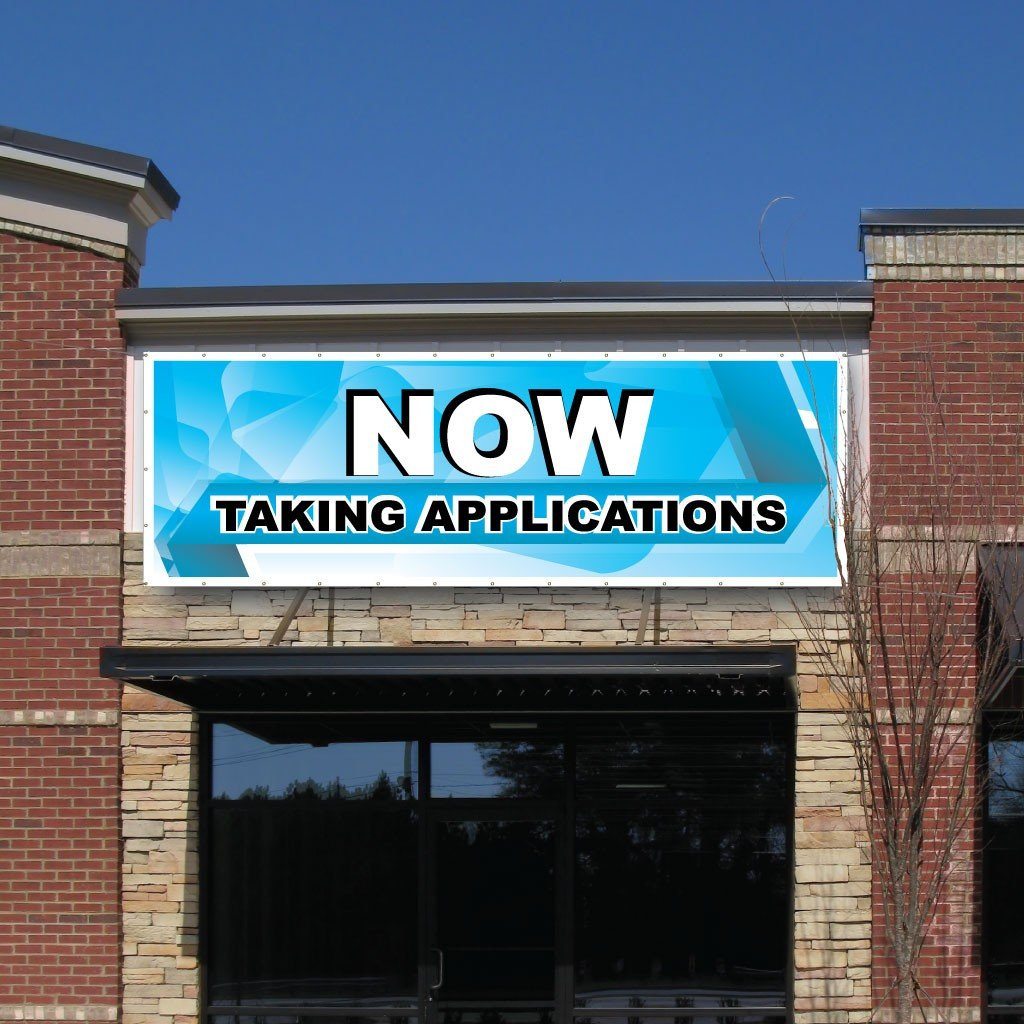 Taking Applications Vinyl Banner with Grommets
