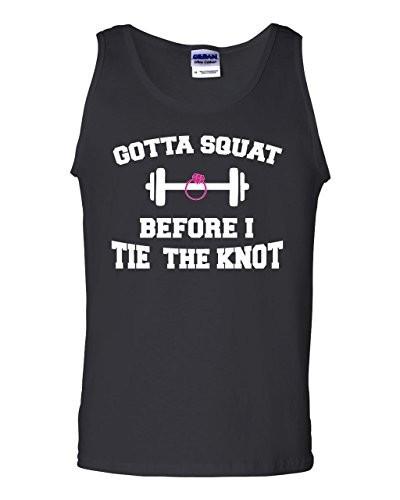Women's Workout Wedding Tank Top - "Squat Before I Tie the Knot" -