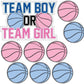 team boy or team girl basketball theme yard cards