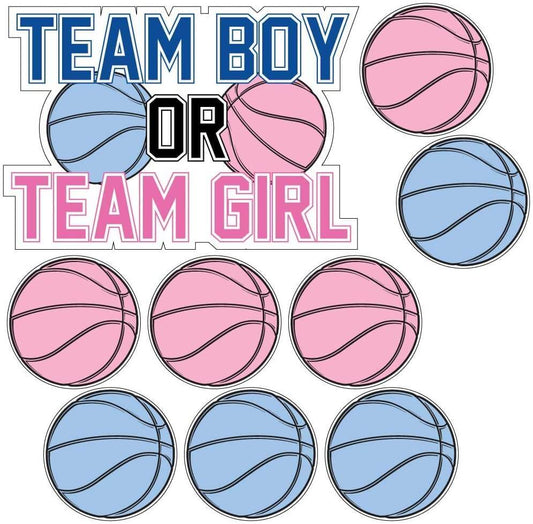 team boy or team girl basketball theme yard cards