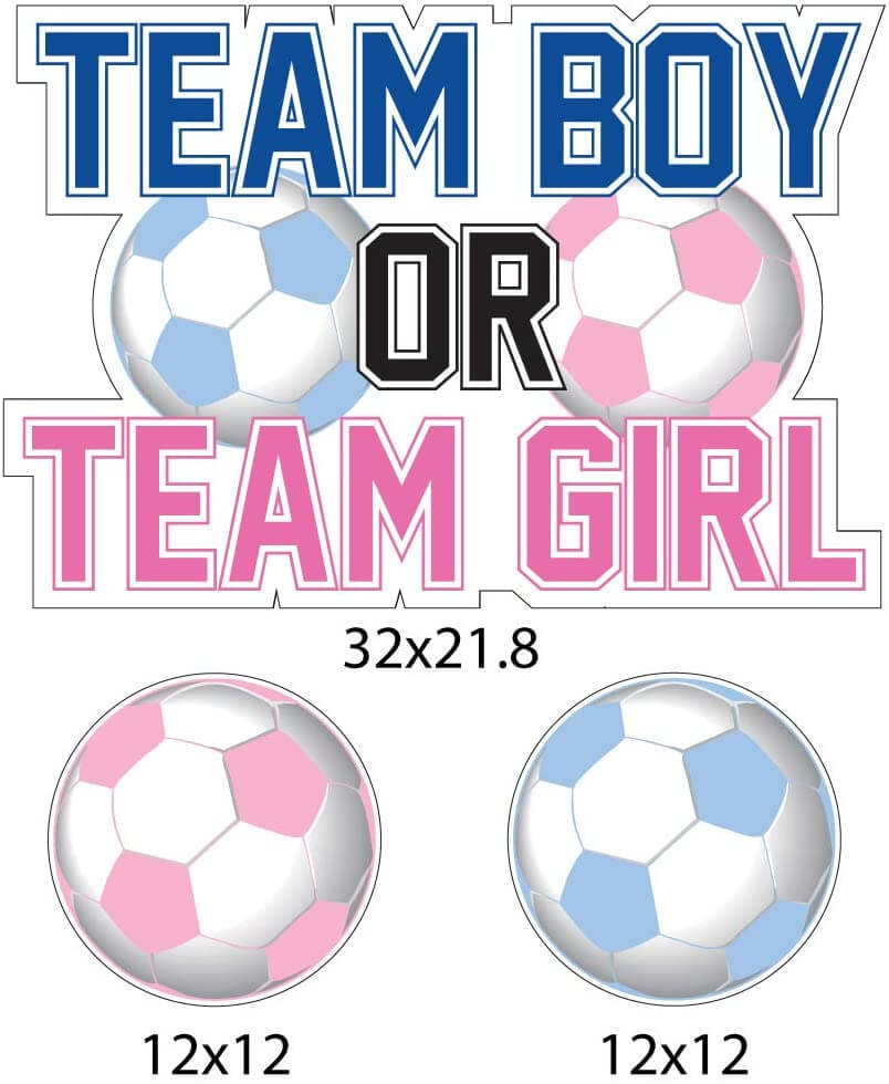 team boy or girl yard sign gender reveal decorations soccer theme
