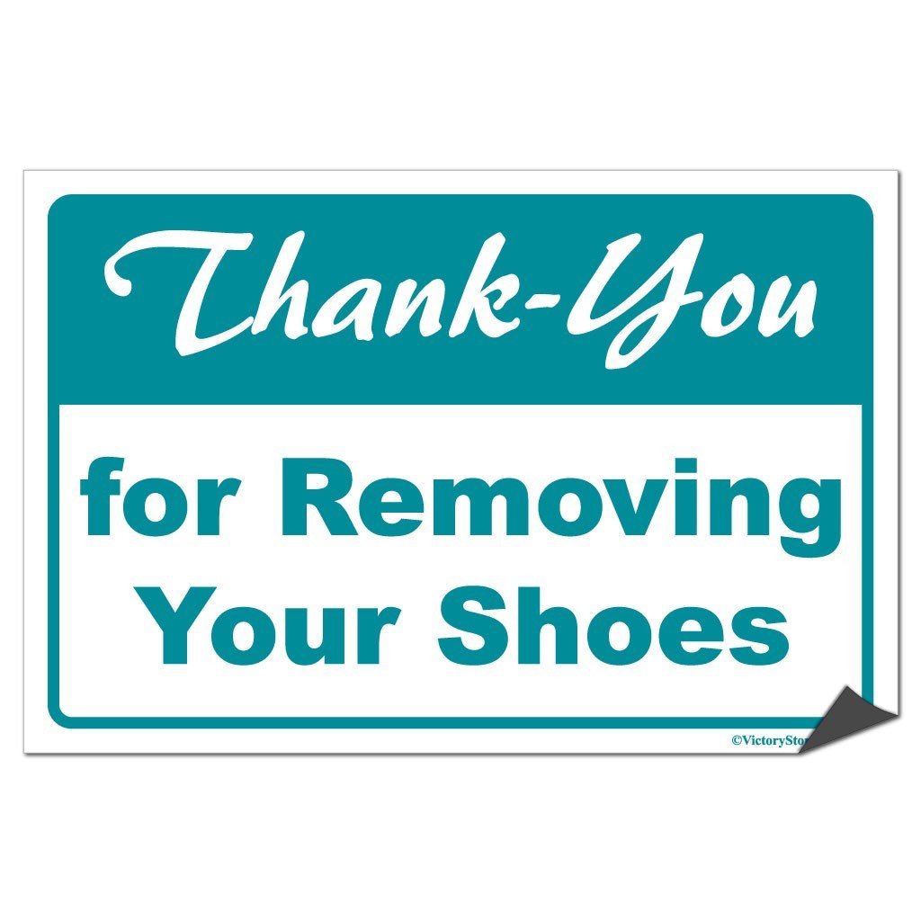 Thank You For Removing Your Shoes Sign or Sticker - #2