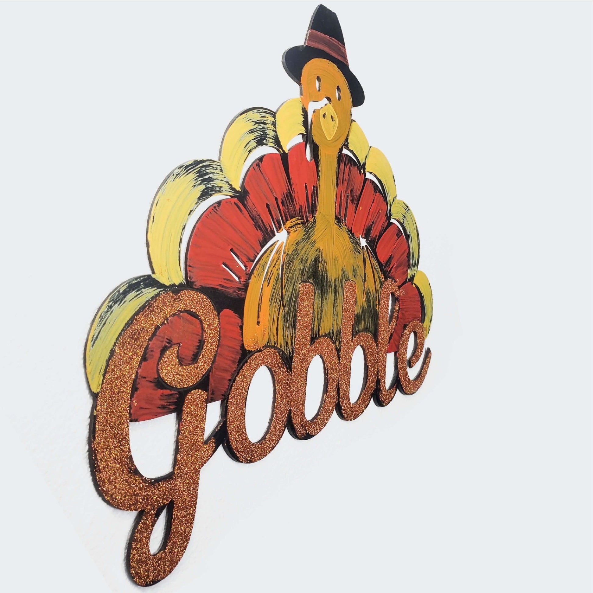 Thanksgiving Gobble Hand-painted Wall Decor (19668)