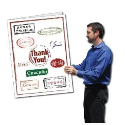 2'x3' Giant Thank You Card (Language), W/Envelope (stock design)