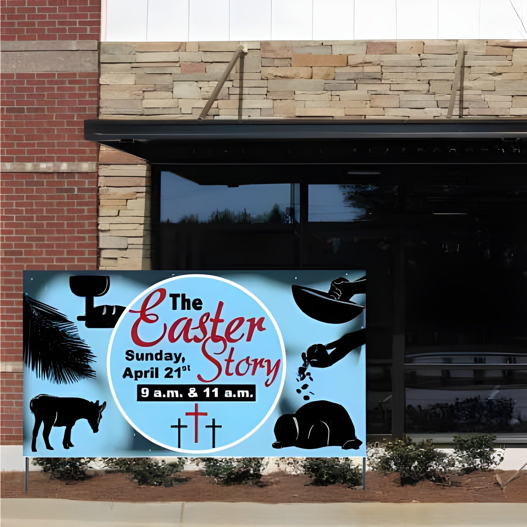 The Easter Story Church Service Vinyl Banner