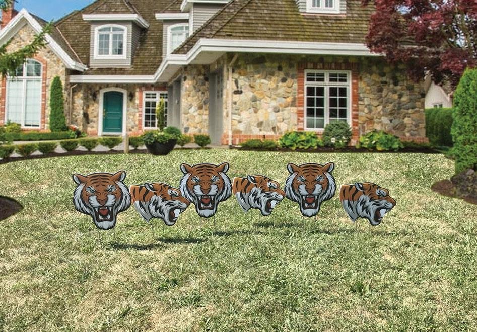 Small Tiger Mascot Yard Sign Accessory Set